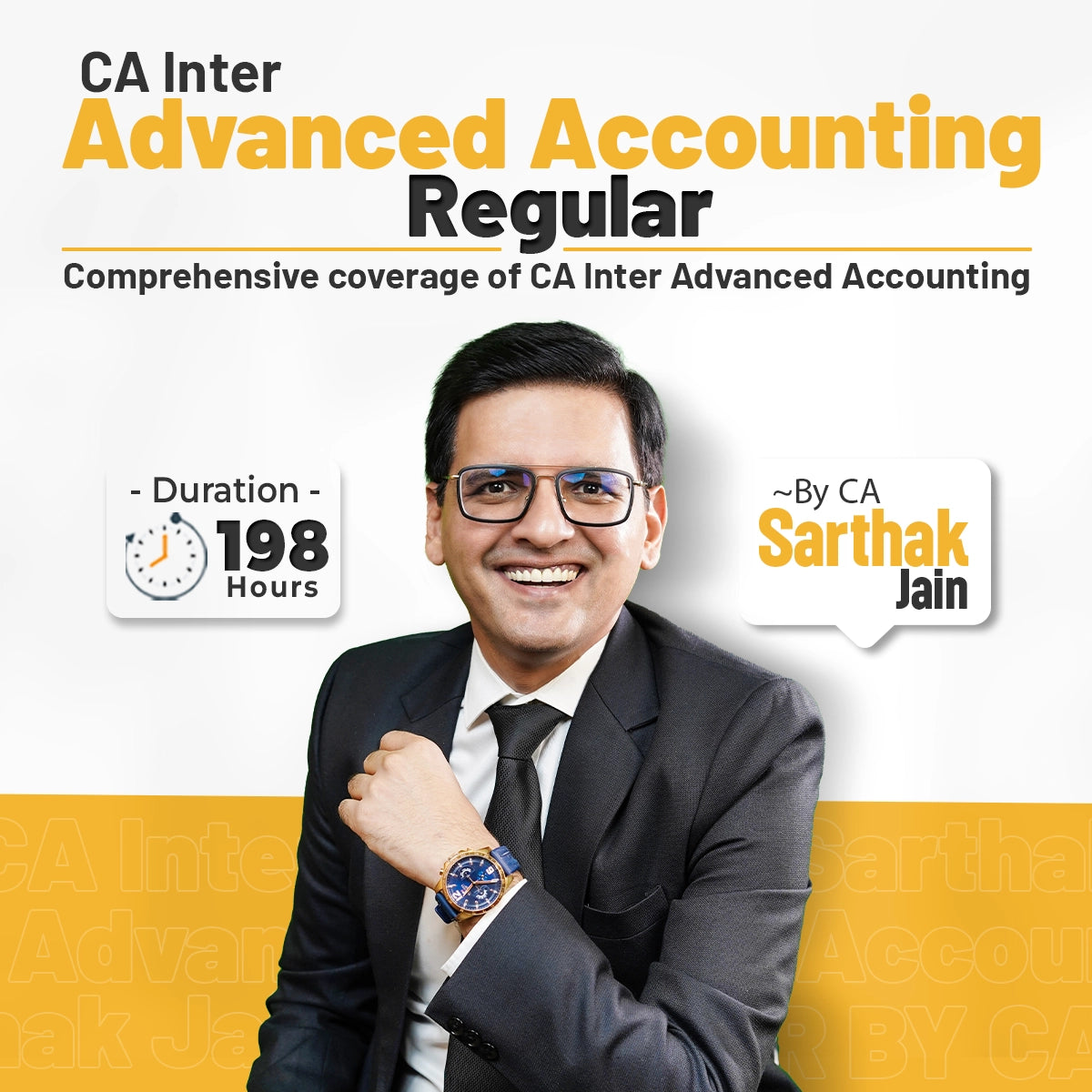 CA Inter Advanced Accounting Regular batch with expert instructor and 198 hours of detailed accounting coverage