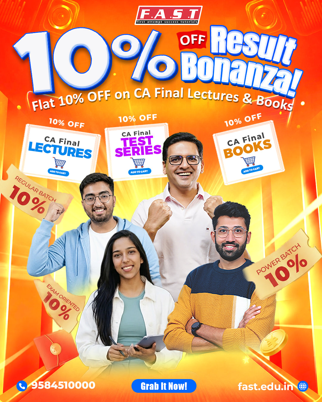 FAST Education CA Final Result Bonanza – 10% Off on Lectures & Books