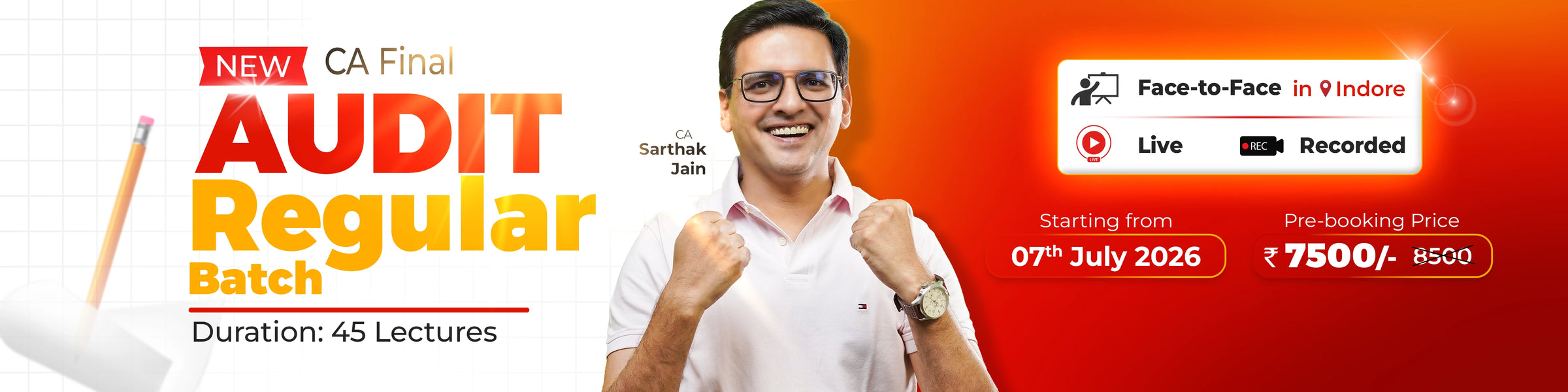 CA Final Audit Regular batches by CA Sarthak Jain
