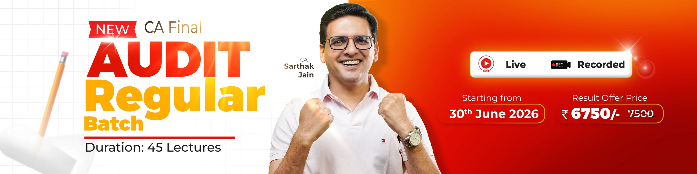CA Final Audit Regular batches by CA Sarthak Jain