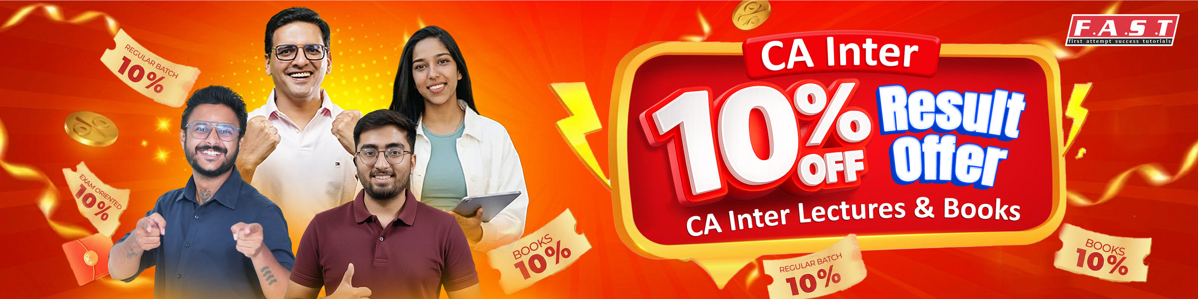FAST Education CA Inter Result Bonanza – 10% Off on Lectures & Books