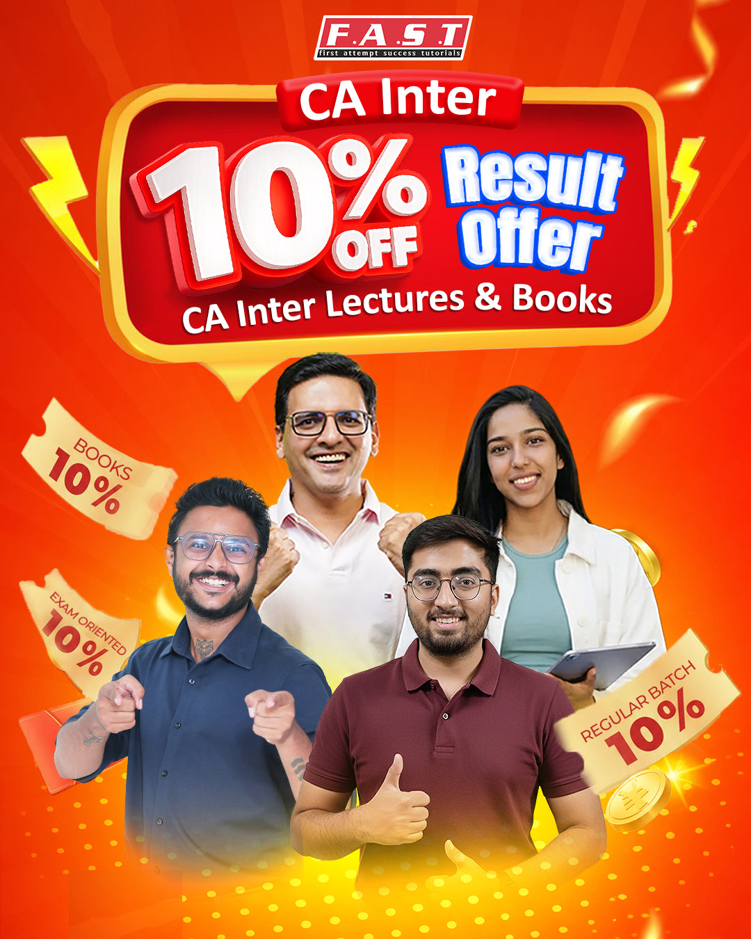 FAST Education CA Inter Result Bonanza – 10% Off on Lectures & Books