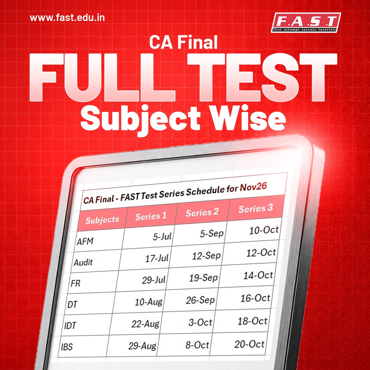 CA Final Subject Wise Full Test Series
