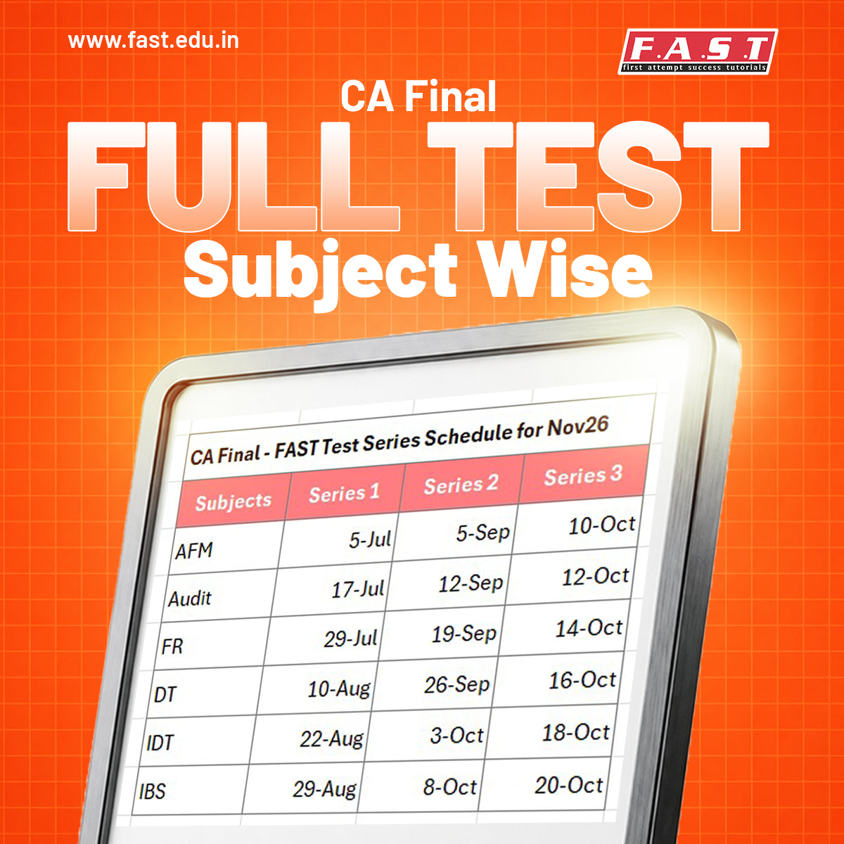 CA Final Subject Wise Full Test Series