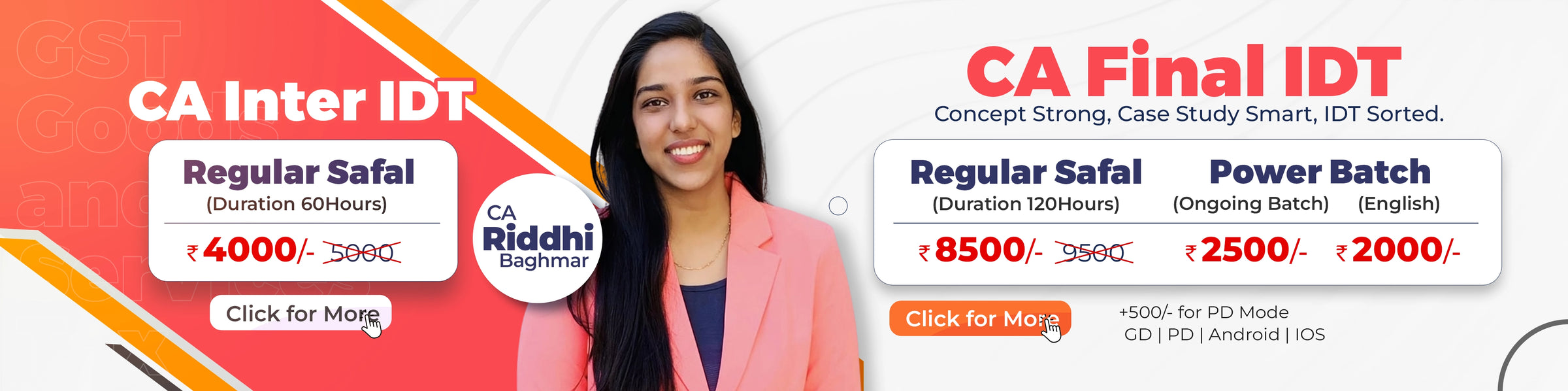 IDT classes for CA Inter Final by Riddhi Baghmar