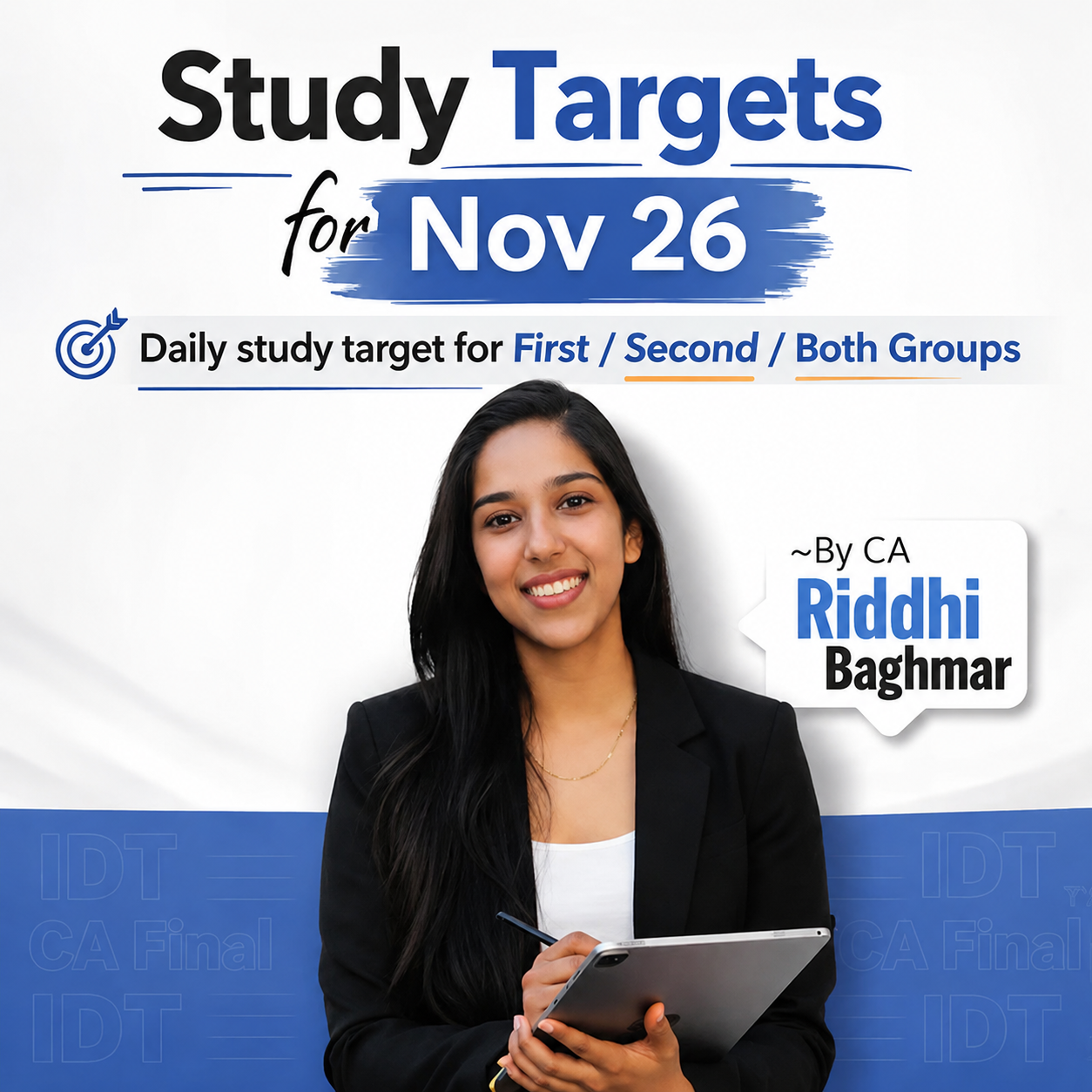CA Final Study Targets for Nov 26